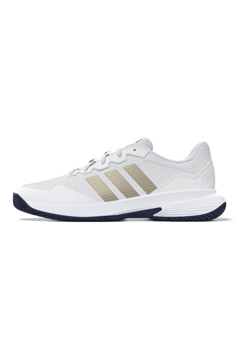 adidas Performance, Pantofi sport pentru tenis Game Court 2, Alb/Maro taupe