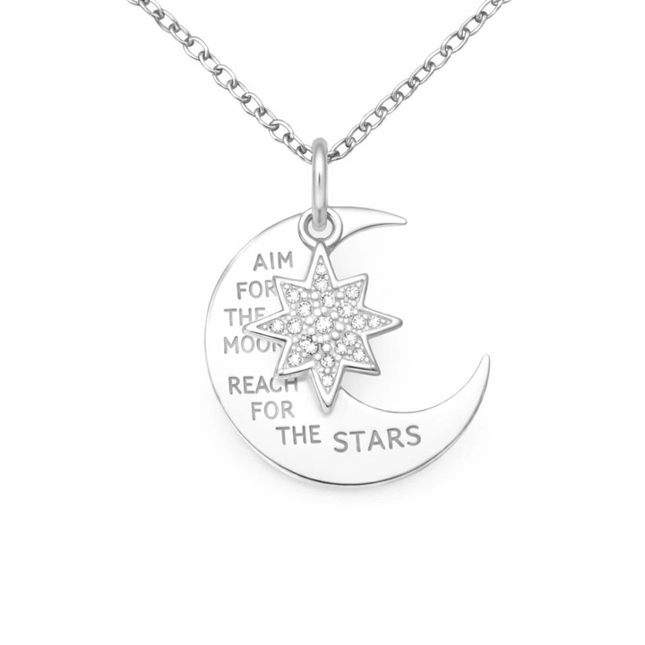 Pandantiv stea si luna din argint - North Star