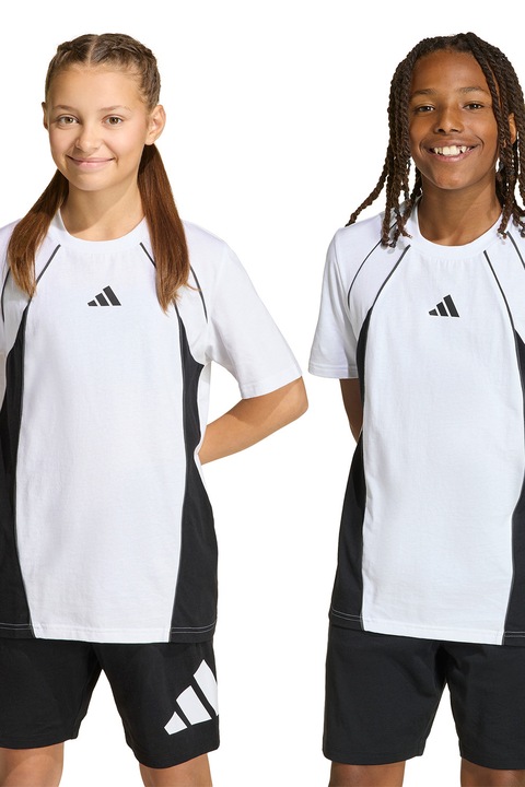 adidas Sportswear, Kerek nyakú póló raglánujjakkal, Fehér/Fekete