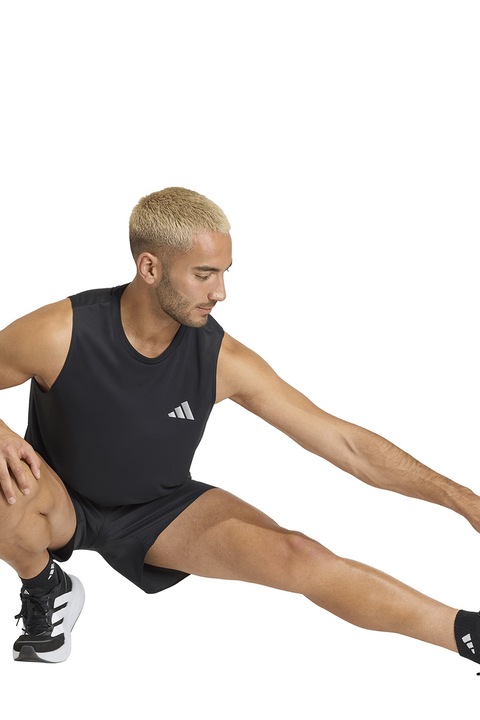 adidas Performance, Top cu logo Run Wss, Negru