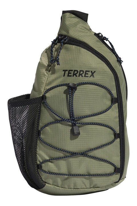 adidas Performance, Terex keresztpántos táska dísz megkötővel, Fekete, Spárgazöld