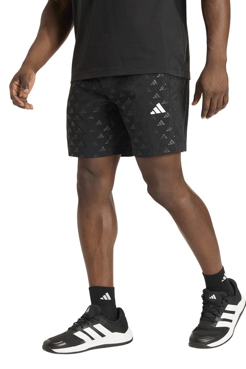adidas Performance, Pantaloni scurti cu model logo pentru fitness Essentials, Negru