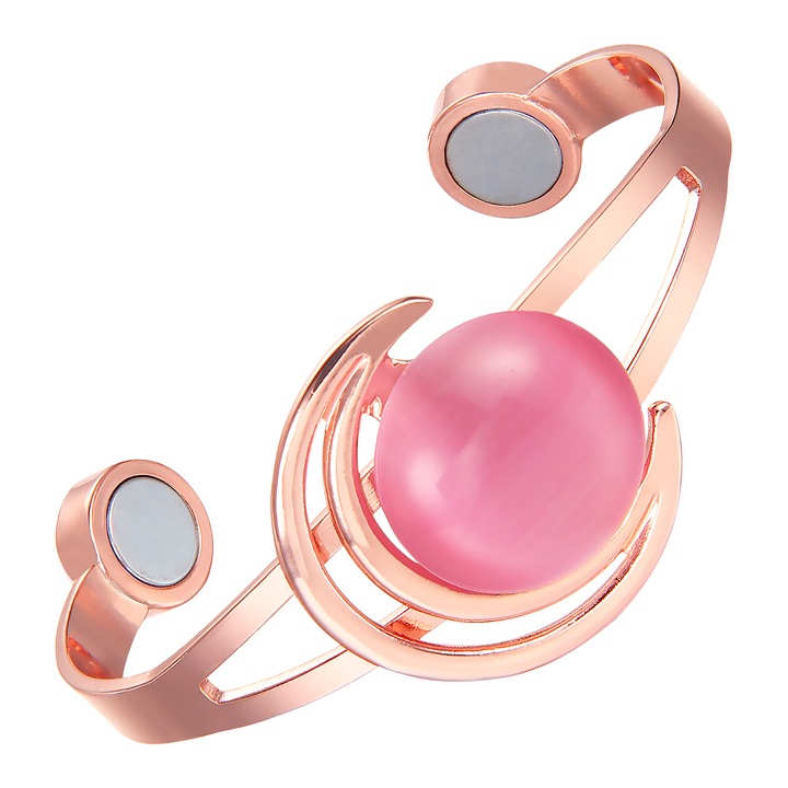 Bratara Terapeutica din Cupru Electrolitic 99,99% Pur cu 2 Magneti din Neodim si piatra decorativa | Model VS1110, XTERRA®