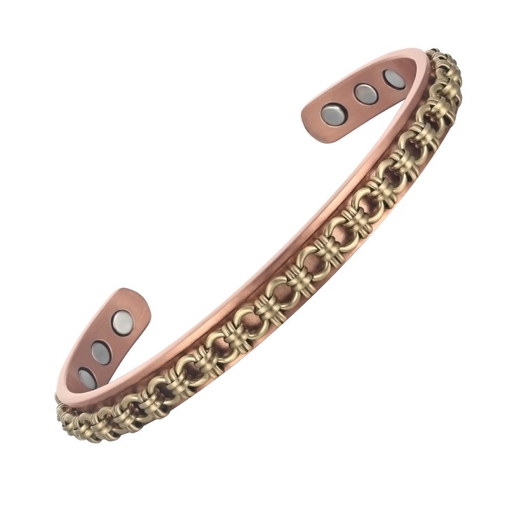 XTERRA réz terápiás karkötő 6 mágnessel, 185x8x2mm, 99,99% tiszta réz