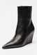 VIC MATIÉ, Botine din piele cu talpa wedge, Negru