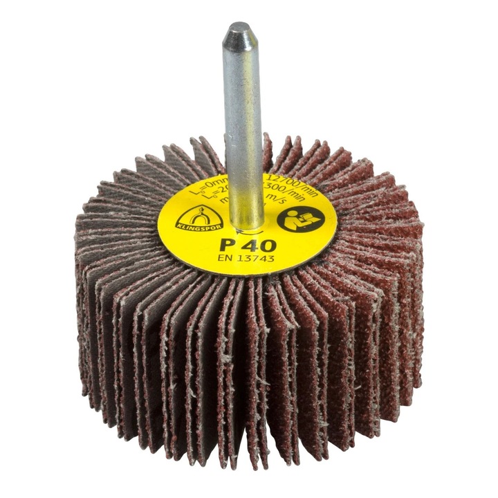 Perie abraziva cu tija, Klingspor KM 613, 20x20x6mm, granulatie 60