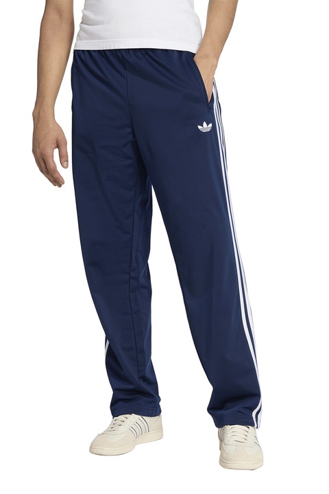adidas Originals, Pantaloni de trening cu talie elastica Firebird, Alb, Albastru inchis, L
