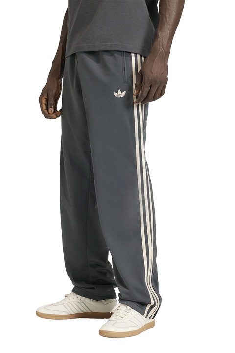 adidas Originals, Pantaloni de trening cu talie elastica Firebird, Alb fildes, Gri, M
