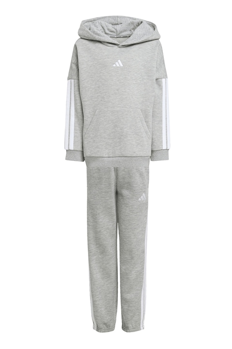 adidas Sportswear, Trening cu logo, Alb optic/Gri deschis melange
