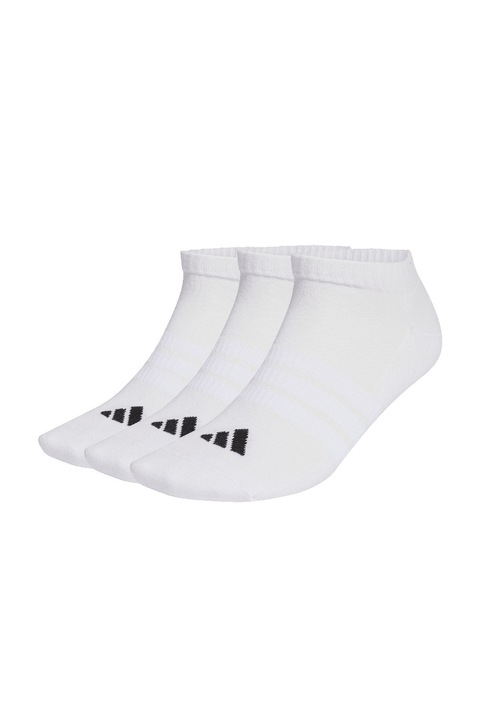 adidas Performance, Set de sosete unisex pana la glezna, cu amortizare Essentials - 3 perechi, Alb