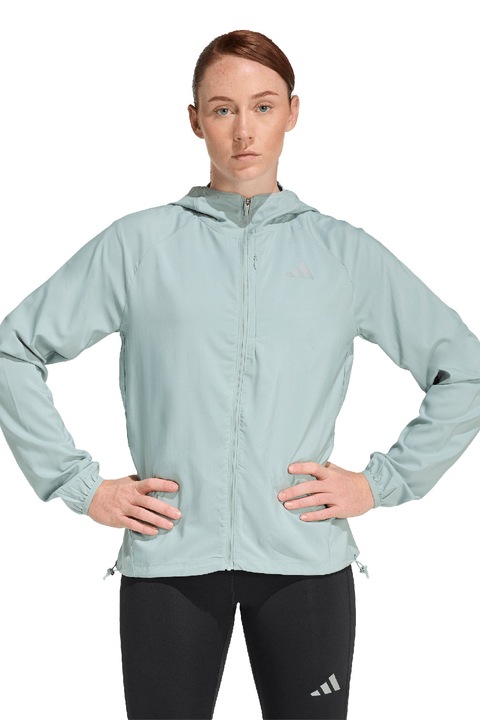 adidas Performance, Jacheta cu gluga, pentru antrenament Ess, Verde pal