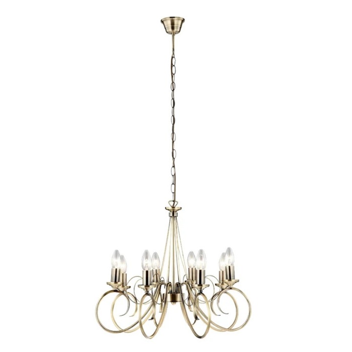 Candelabru Truncatus, 8 x E14, metal, vintage