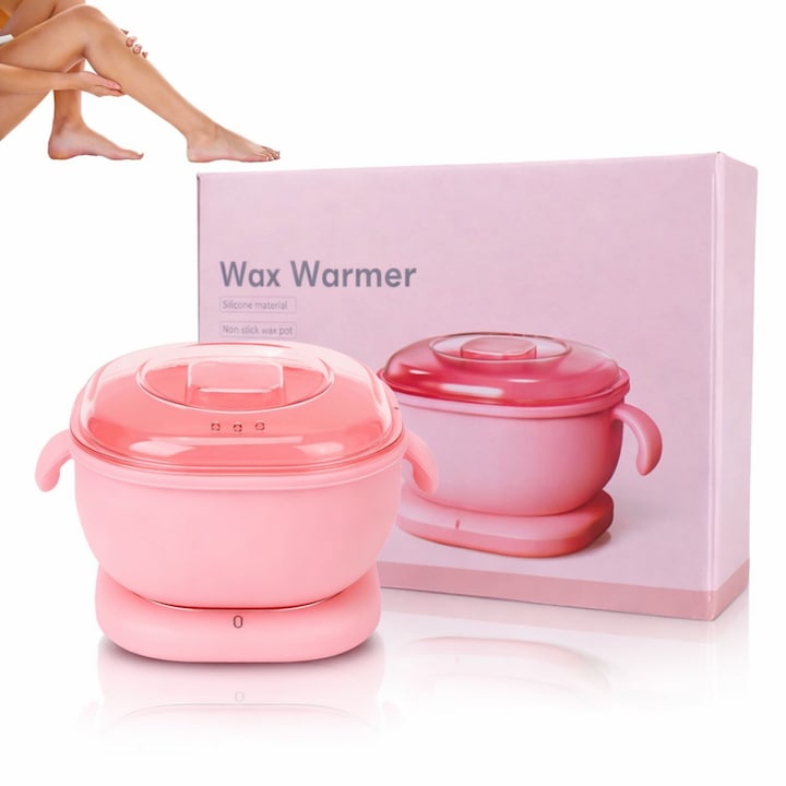 Incalzitor Ceara Macvi® Electric 100W Capacitate 400ml Termostat Reglabil 30 120°C Recipient Silicon Detasabil Incalzire Rapida Pentru Epilare Uz Profesional si Acasa Sigur si Usor de Curatat