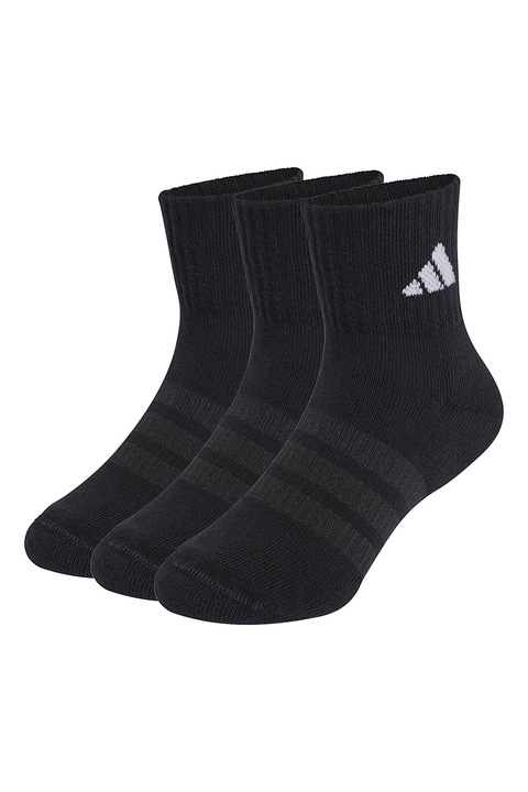adidas Performance, Rövid szárú párnázott zokni szett - 3 pár, Fekete/Törtfehér