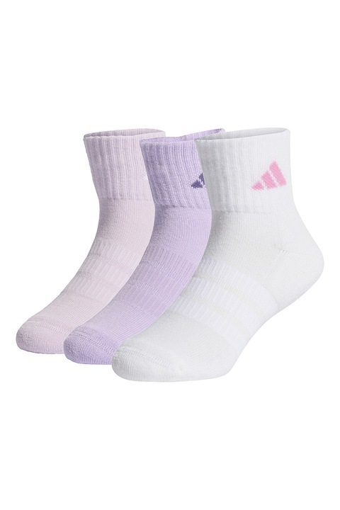 adidas Performance, Rövid szárú párnázott zokni szett - 3 pár, Halványlila/Törtfehér/Halvány rózsaszín