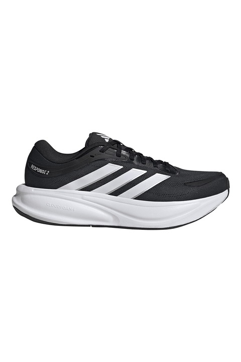 adidas Performance, Pantofi Response 2 din material textil pentru alergare, Alb/Negru