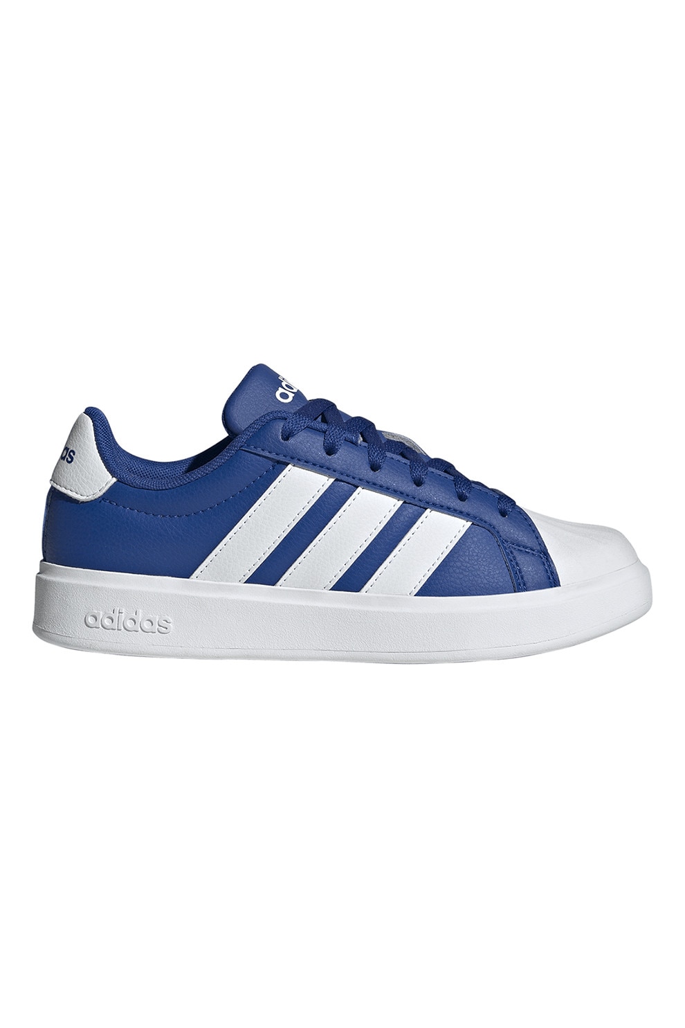 adidas Sportswear, Pantofi sport din piele ecologica StreetTalk, Alb, Albastru royal, 35.5 EU