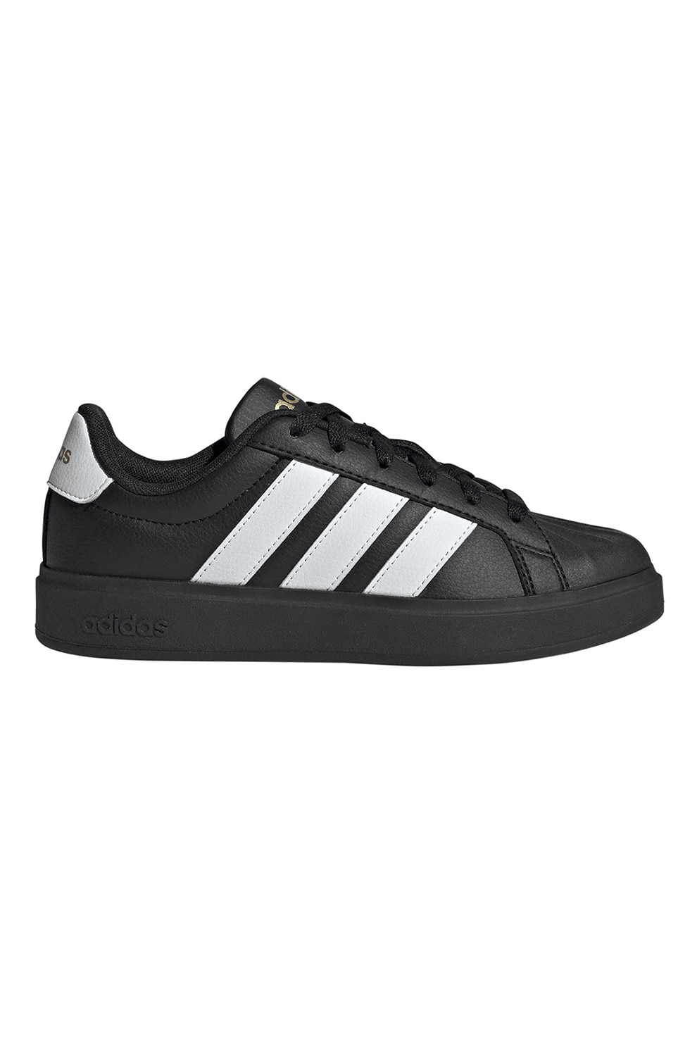adidas Sportswear, Pantofi sport din piele ecologica StreetTalk, Negru, Alb optic, 38 2/3 EU