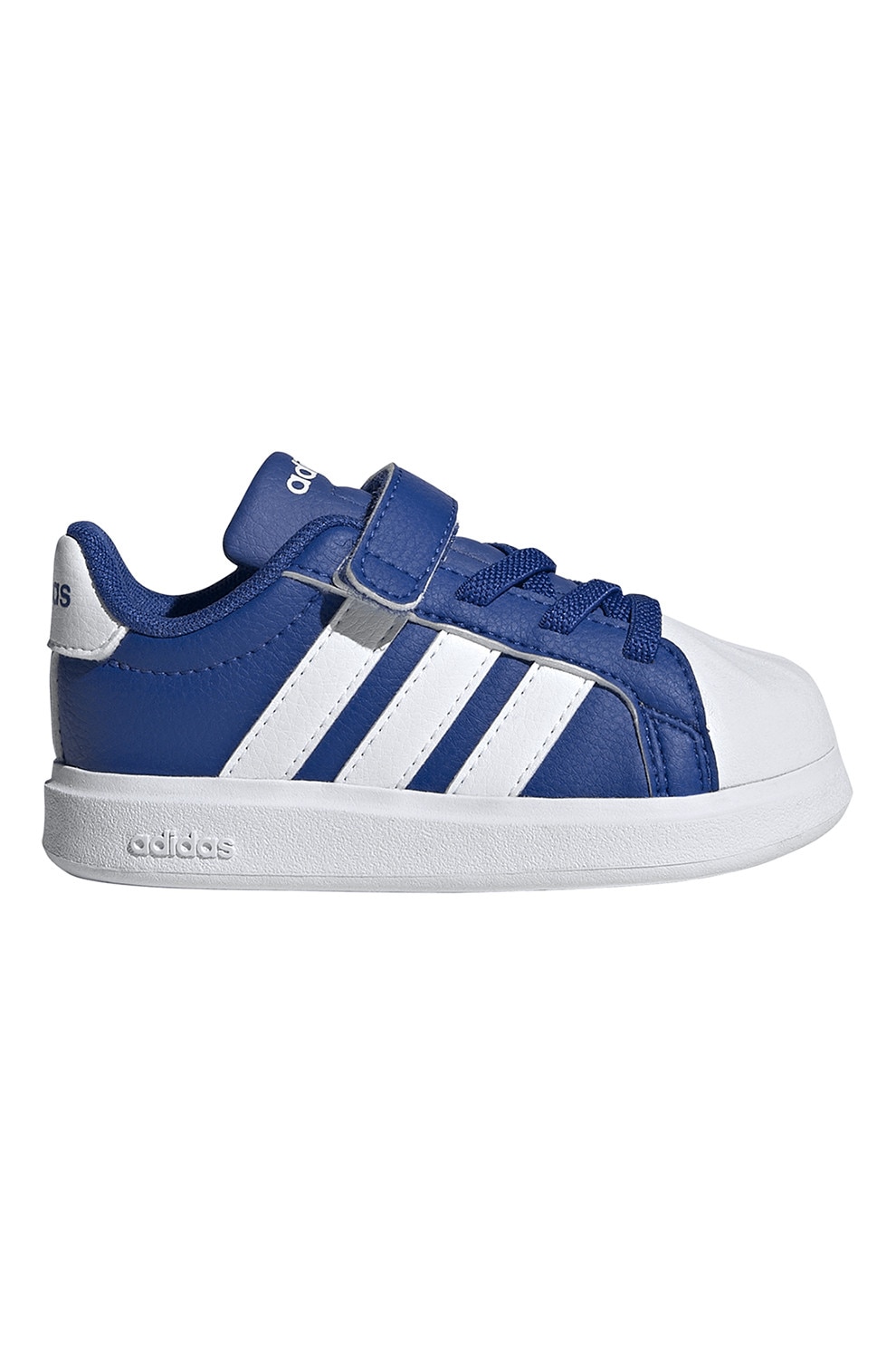 adidas Sportswear, Pantofi sport cu velcro StreetTalk, Alb, Albastru royal, 25 EU