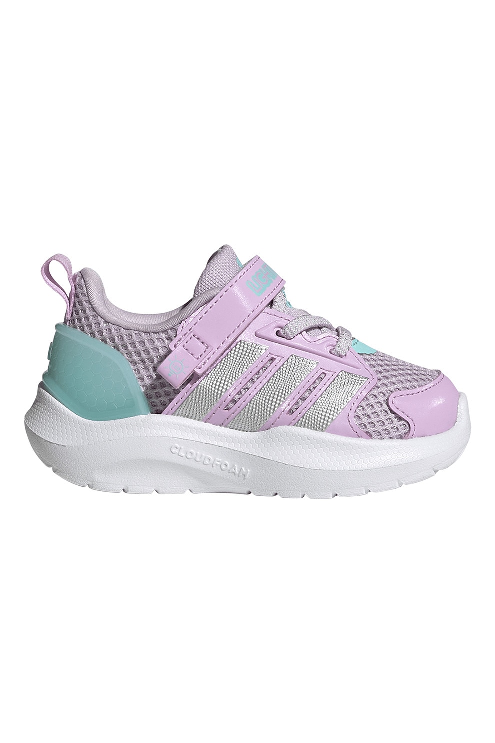 adidas Sportswear, Pantofi sport Lightorama RNR cu insertii din plasa, Verde pal, Lila, 25.5 EU