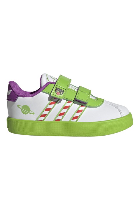 adidas Sportswear, Маратонки VL Court 3.0 от еко кожа, Бял/Светлозелен