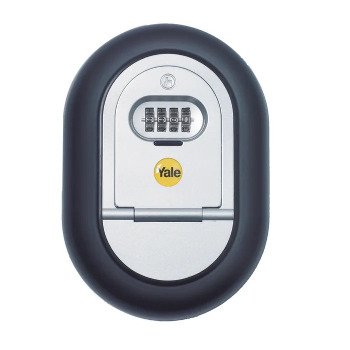 Cutie pentru chei Yale, otel, acces cu cifru, gri, 17.8x13x3.9cm