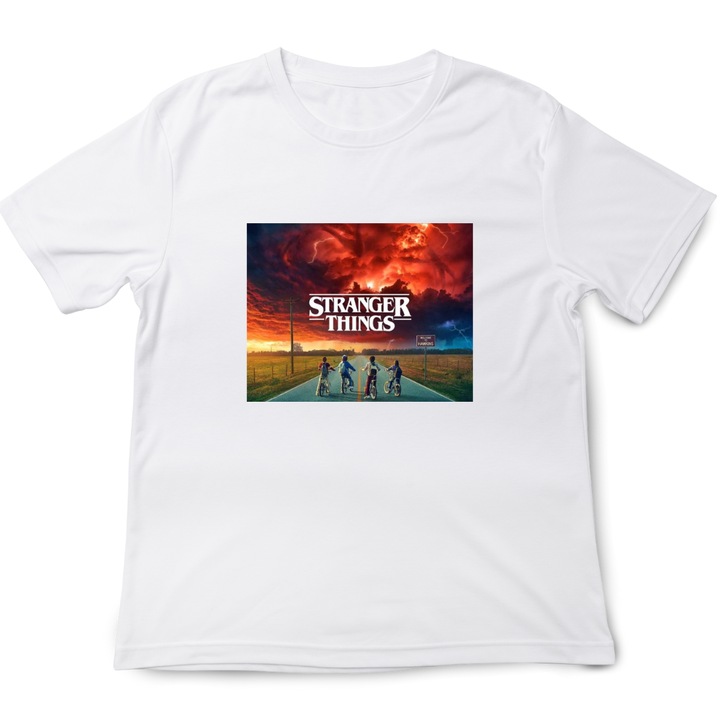 Stranger Things egyedi polo, feher.