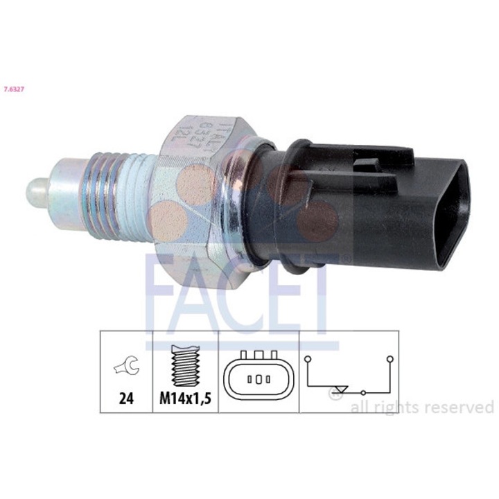 Превключвател, лампа за заден ход 7.6327 Hyundai Accent/Accent 1/Accent 2/Accent 4/Bayon/Coupe 1/Coupe 2/Elantra 3/Elantra 5/S