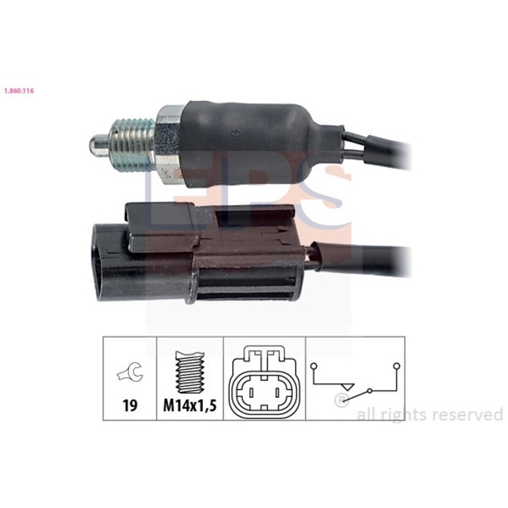 Kapcsoló, Tolatólámpa 1.860.116 Mercedes-Benz 10-es osztály Nissan Almera 1/Bluebird/Micra 2/Pathfinder 1/Primera