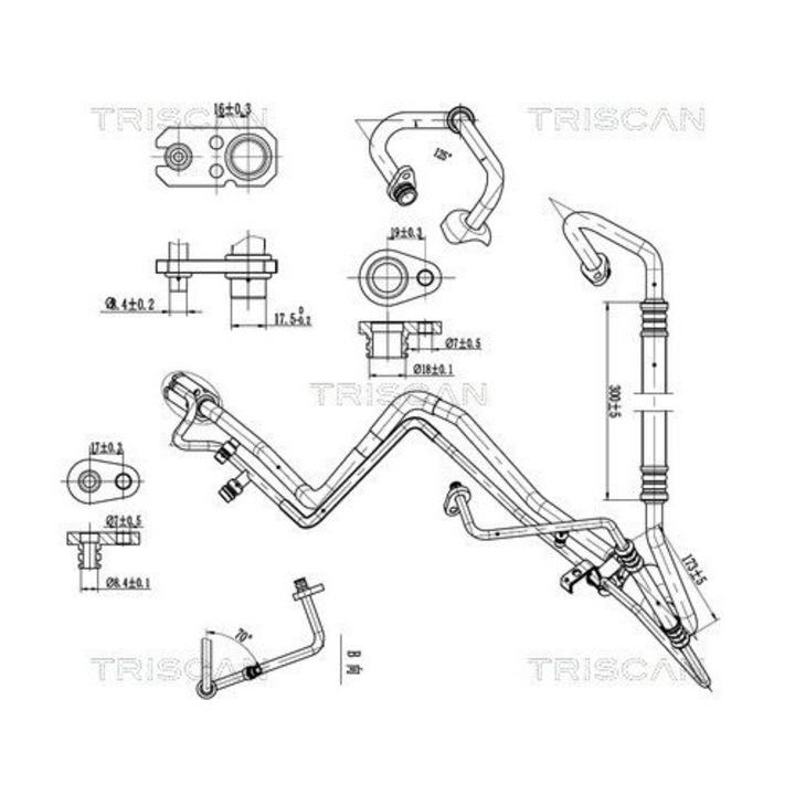 Тръба за променливо налягане, климатик 901028041 Citroën Berlingo / Berlingo First Peugeot Partner/Partner Origin