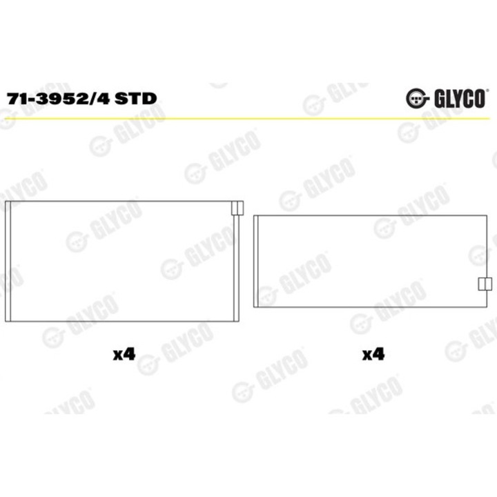 Hajtókarcsapágy 71-3952/4Std Chevrolet Tracker Citroën Berlingo / Berlingo First/C-Crosser/C4/C4 1/C4 Picasso 1/C5 1/C5 2