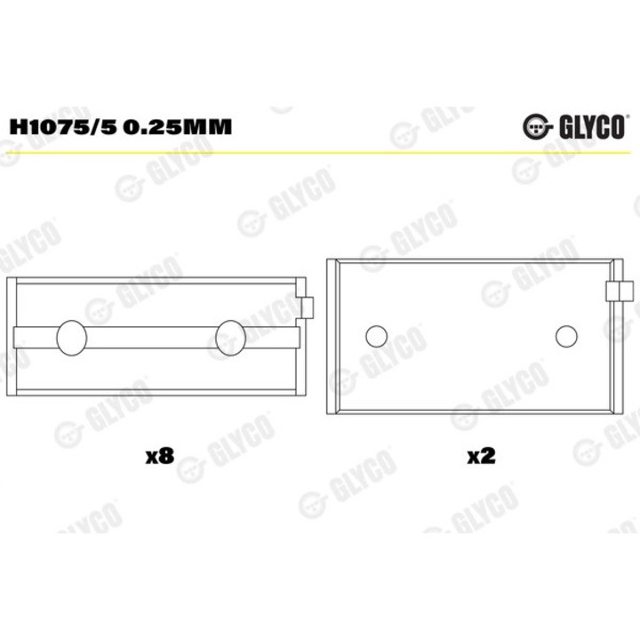 Csapágyak, főtengely H1075/50.25Mm Citroën Jumpy 1 Fiat Albea/Brava/Bravo 1/Doblo/Duna/Elba Csl/Fiorino/Marea/Multipla