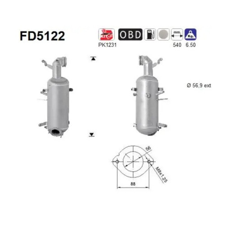 Filtru Particule Fd5122 Alfa Romeo 159/Brera/Giulietta/Spider Dodge Journey Fiat Bravo 2