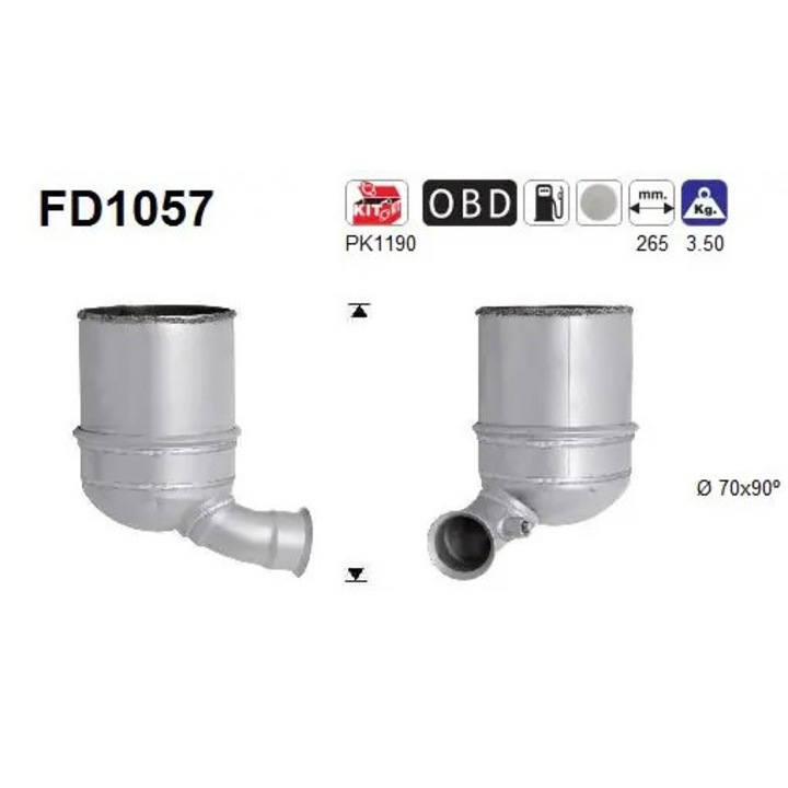 Filtru Particule Fd1057 Citroën C3 1/C3 2/Ds3 Ds Ds 3 Peugeot 2008 1/206+/207/208/208 1