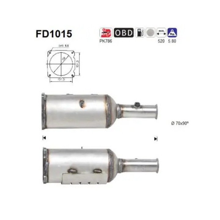 Füstrészecskeszűrő, Kipufogórendszer Fd1015 Citroën C4/C4 1 Peugeot 307