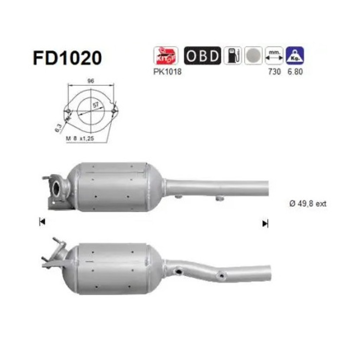 Filtru Particule Fd1020 Renault Megane 2/Scénic 2