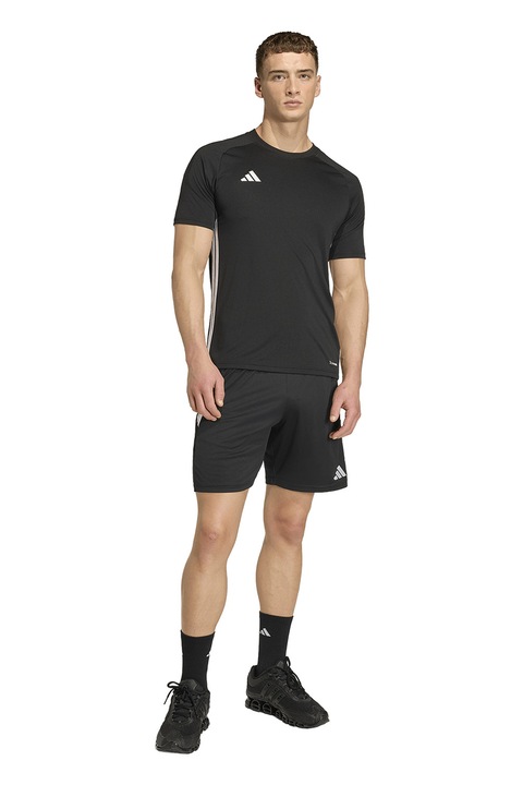 adidas Performance, Футболна тениска Tiro Essentials с овално деколте, Бял/Черен