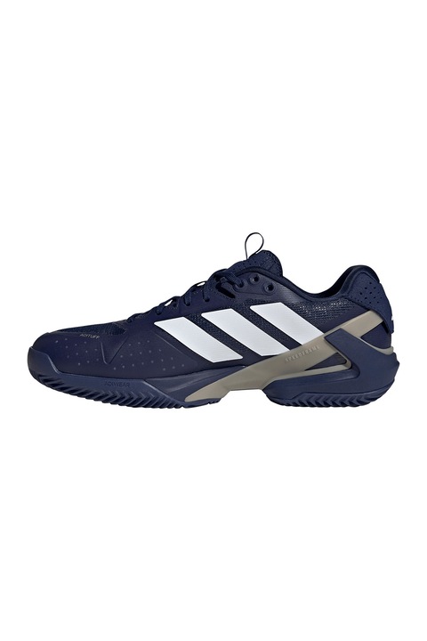 adidas Performance, Pantofi Adizero Ubersonic 5 pentru tenis, Alb/Maro taupe deschis/Bleumarin
