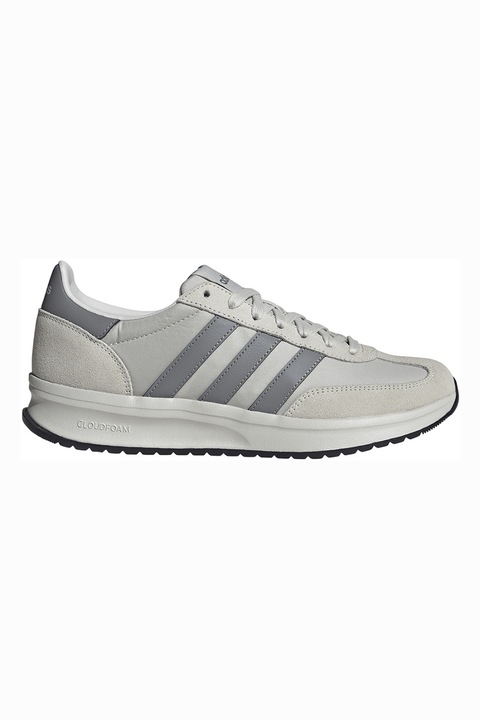 adidas Sportswear, Pantofi sport Run 70s cu insertii din piele intoarsa, Gri deschis/Gri inchis
