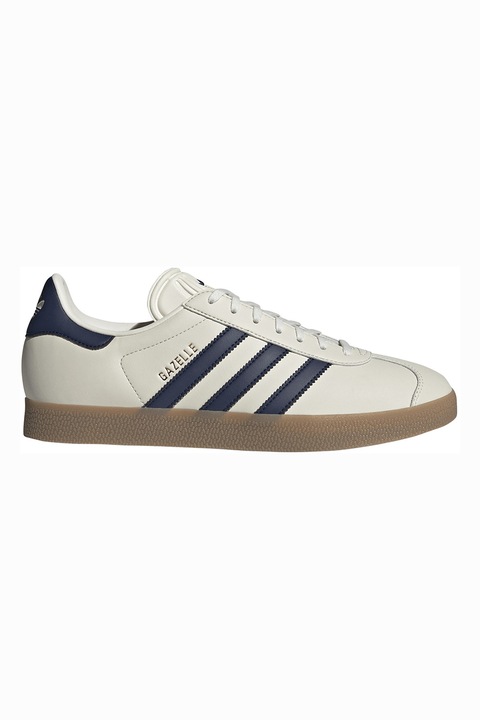 adidas Originals, Pantofi sport Gazelle low-cut de piele ecologica, Albastru ultramarin/Bej deschis