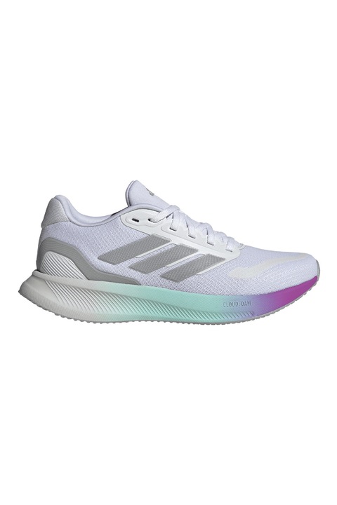 adidas Performance, Pantofi Runfalcon 5 de plasa cu garnituri din material sintetice pentru alergare, Gri/Alb murdar