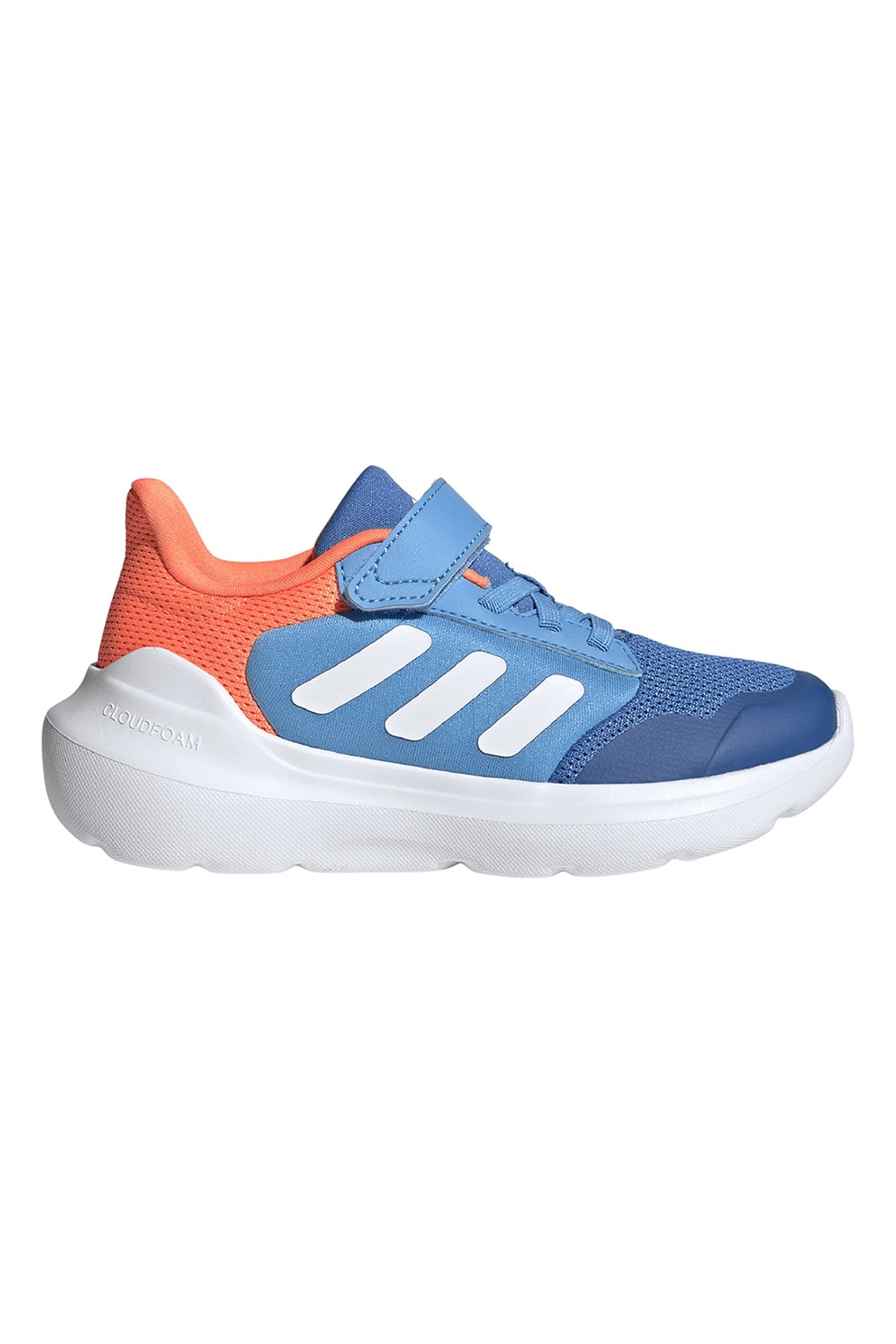 adidas Sportswear, Pantofi sport Tensaur Run 2.0 cu velcro, Portocaliu, Albastru royal, Albastru deschis, 32 EU
