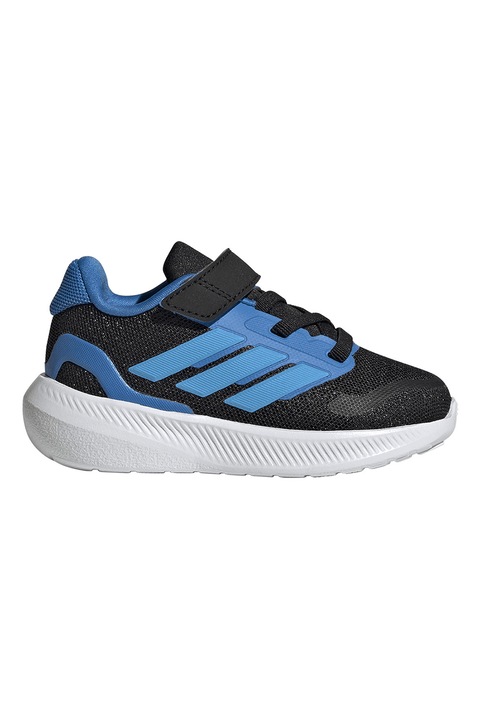adidas Sportswear, Pantofi sport Run Falcon 5 din material textil cu velcro, Negru/Albastru royal