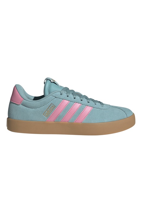 adidas Sportswear, VL Court 3.0 nyersbőr sneaker, Vízkék/Pasztellrózsaszín