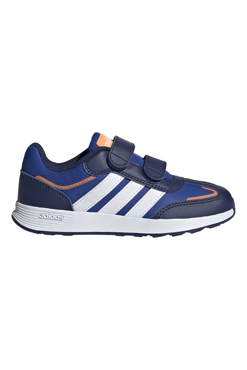 adidas Sportswear, Pantofi sport Tensaur Switch de piele ecologica cu velcro, Portocaliu/Albastru royal/Alb optic/Bleumarin