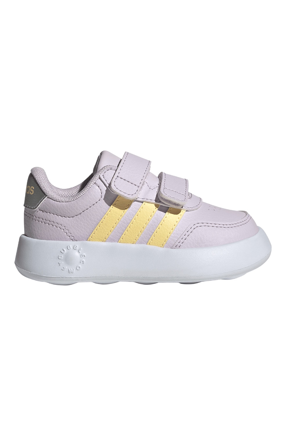 adidas Sportswear, Tenisi Break Net 3.0 din piele ecologica cu velcro, Galben, Roz pal, 24 EU