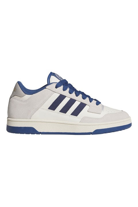 adidas Sportswear, Pantofi sport Rapid Court cu garnituri din piele intoarsa, Gri/Albastru inchis/Alb murdar