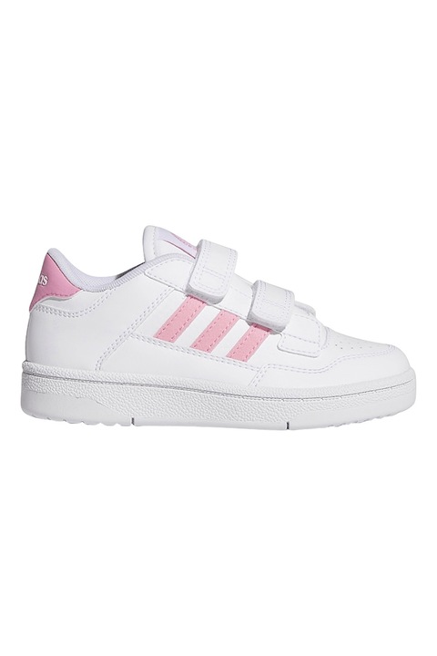adidas Sportswear, Pantofi sport Rapid Court cu inchidere velcro, Alb/Roz deschis