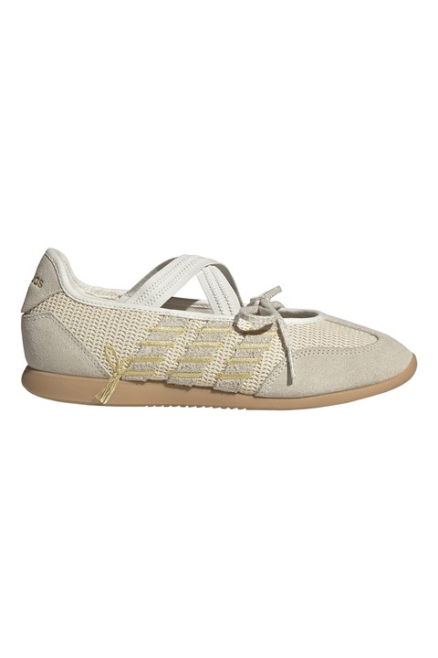 adidas Sportswear, Barreda pántos nyersbőr és textil cipő masnival, Világos tópbarna/Világosbézs
