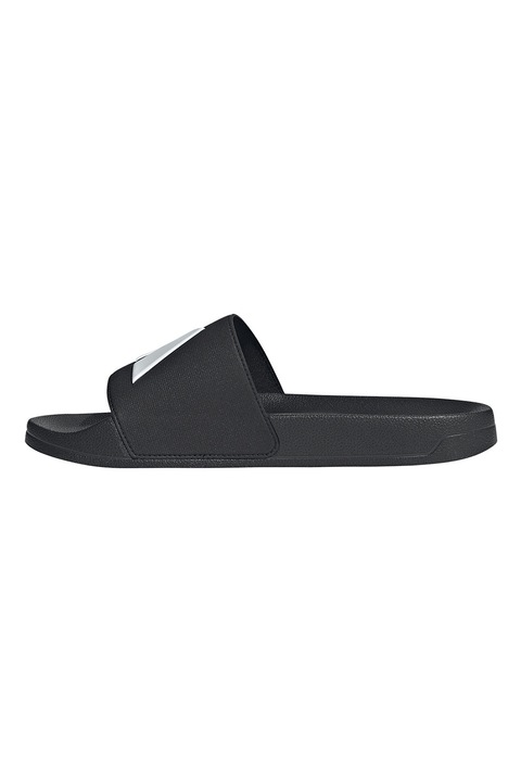 adidas Sportswear, Papuci unisex cu logo Adilette, Negru, Alb optic, 4